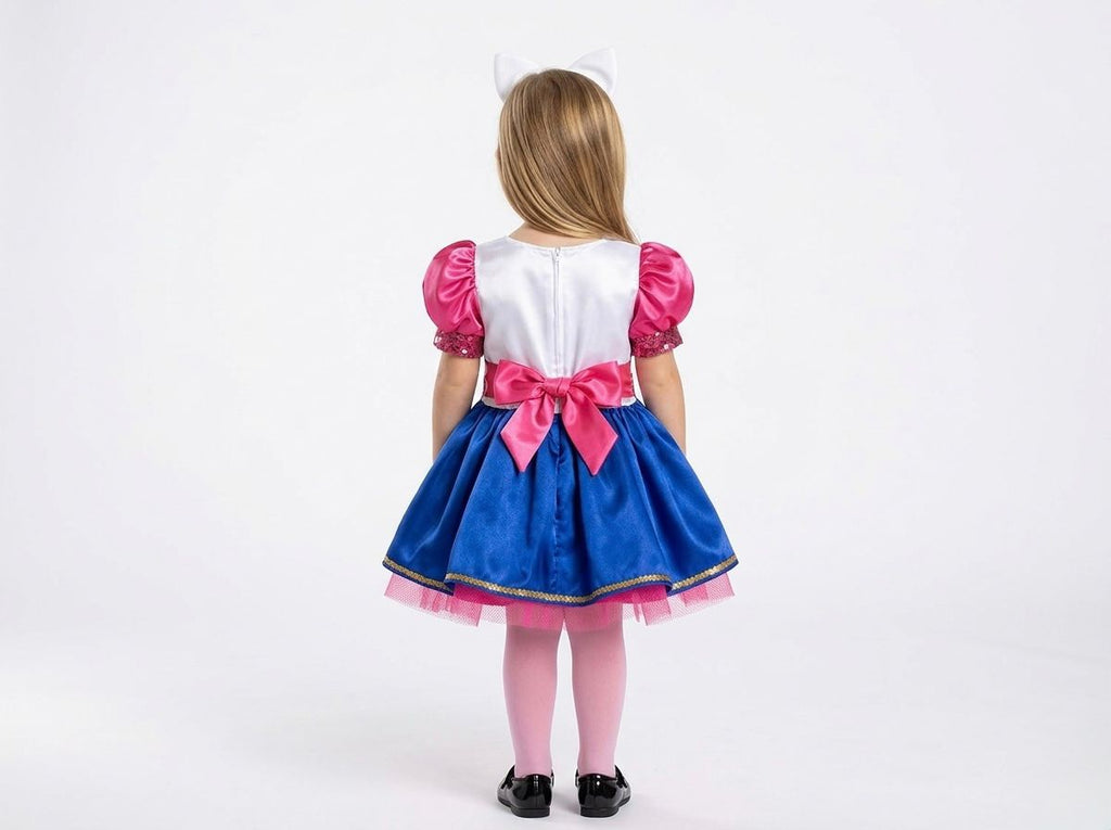 Disfraz Niña Gatita Aventurera ⭐ Vestido Infantil con Diadema de Orejas | Fiesta, Cumpleaños y Juego